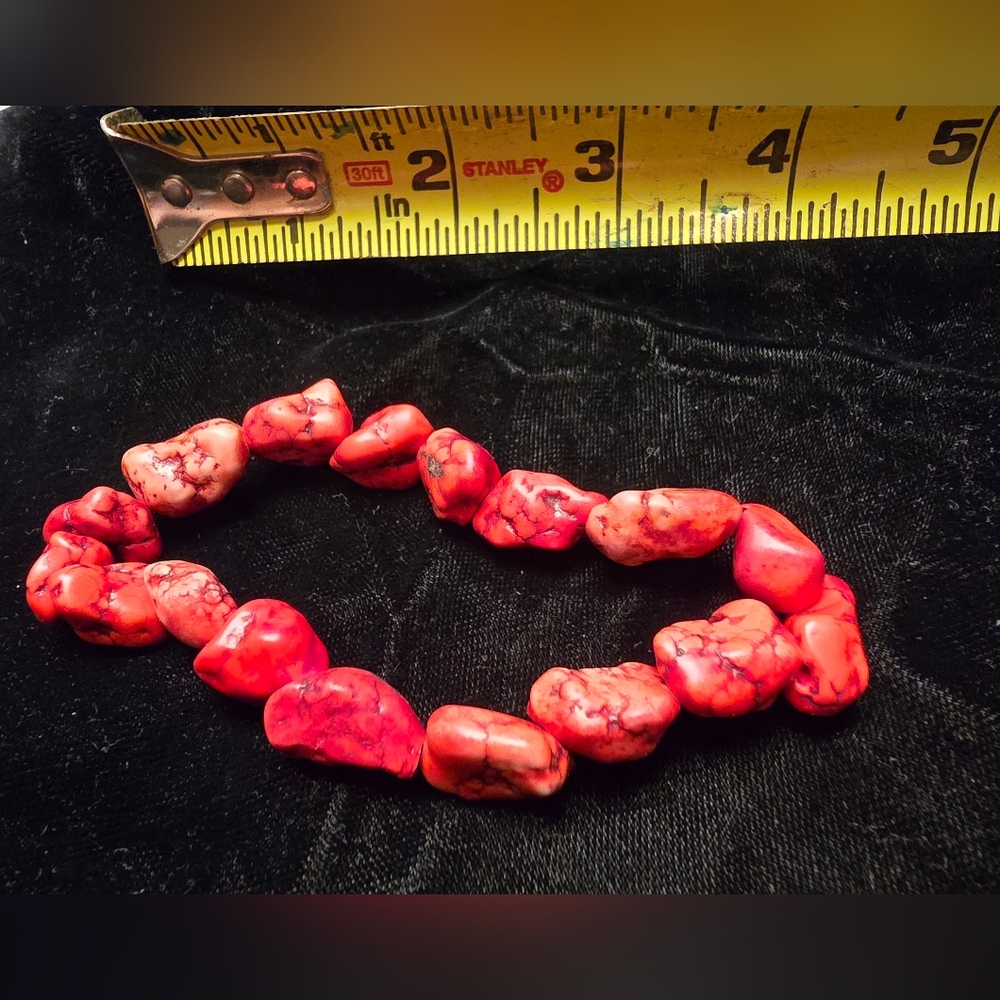 Red Stone Beaded Bracelet